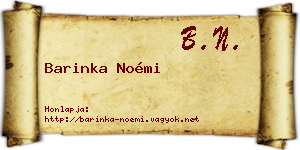 Barinka Noémi névjegykártya